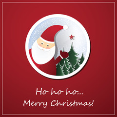 Fototapeta na wymiar Christmas Card Background With Santa Claus