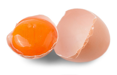 Broken egg isolated