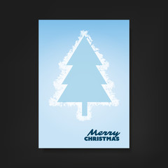 Fototapeta na wymiar Christmas Flyer or Cover Design With Frozen Christmas Tree