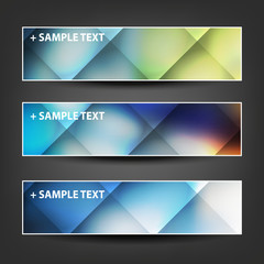 Fototapeta premium Set of Horizontal Banner or Header Designs for Christmas, New Year or Other Holidays with Colorful Checked Pattern Background