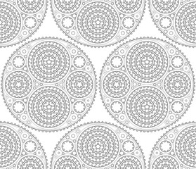 Abstract gears seamless pattern. Easy to use pattern added to swatch