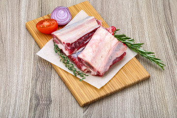 Raw beef ribs