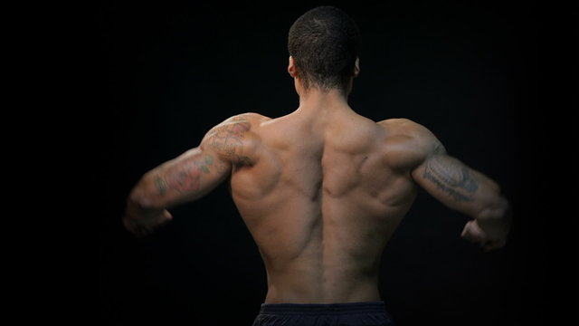 Gorgeous muscular bodybuilder back