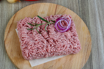 Raw minced pork meat