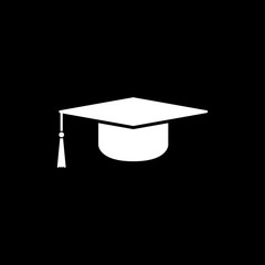 The graduation cap icon. Education symbol.