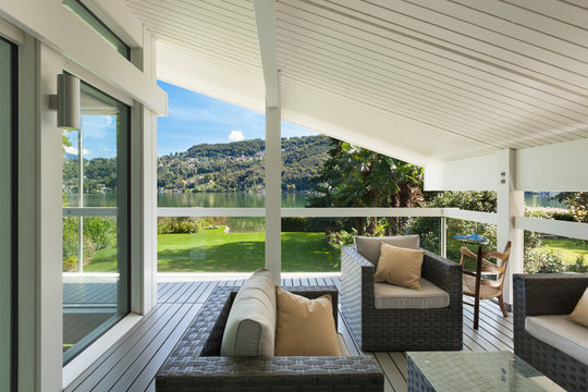 beautiful veranda with furniture