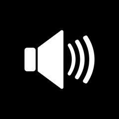 The speaker icon. Sound symbol. Flat