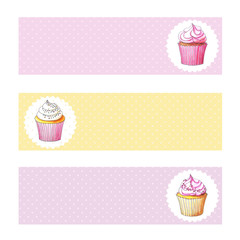 Set of cupcake banner