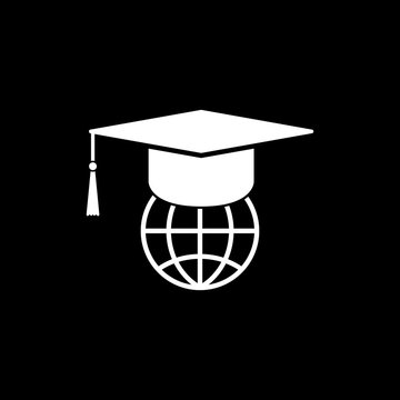 The graduation cap and globe icon