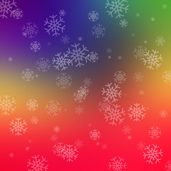 Colorful abstract background with snowflakes