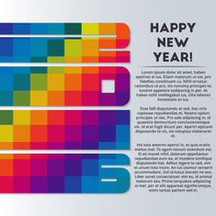 New year 2016 greeting card design
