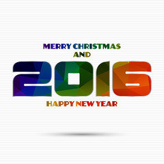New year 2016 greeting card design