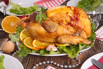 guinea fowl cooked with orange