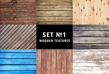 wood texture. set of wooden textures. background old panels. close up of wall made of wooden planks.