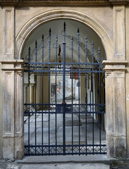 Iron gate with grate
