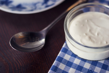 a broccoli soup with sour cream