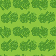 Fototapeta premium doodle illustration of artichoke seamless pattern