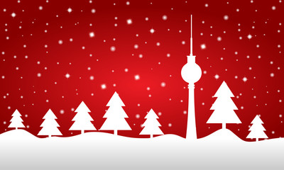 Weihnachten in Berlin (in Rot) - Vektor © ii-graphics