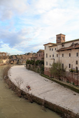 Fototapeta na wymiar Rome by the Tiber