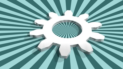 silver 3d cog wheel 