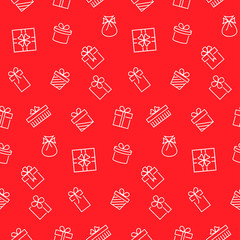  Present seamless pattern. Vector background.