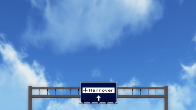  Passing under Hanover Germany Airport Highway Sign  