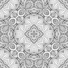 Vector Seamless Abstract Black and White Tribal Pattern