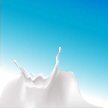 milk splash at the bottom of the design - vector illustration