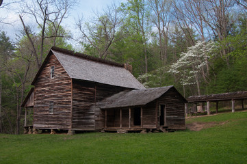 Fototapeta na wymiar Rural Springtime Cabin