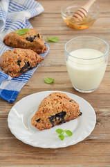 Blueberry scones with whole-wheat flour