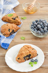 Blueberry scones with whole-wheat flour