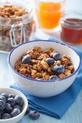 homemade healthy granola in bowl for breakfast