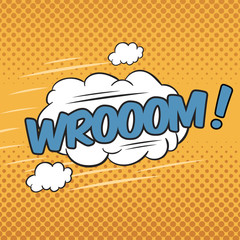WROOOM! Wording Sound Effect for Comic Speech Bubble