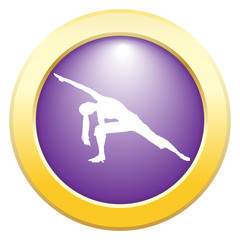 Yoga Extended Angle Pose Purple Icon