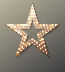 Star retro light banner. 