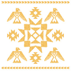 Ethnic ornament with eagles