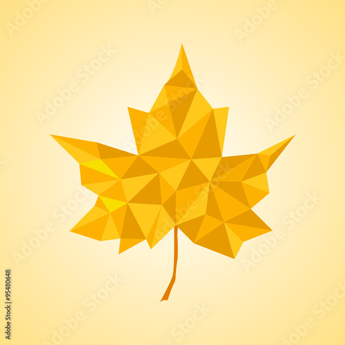 "Maple leaf in triangular style. Vector illustration. Eps 10" Stock