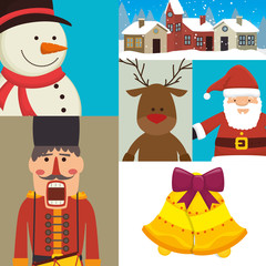 Fototapeta premium Merry christmas colorful card