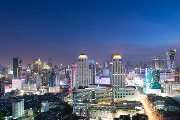 Fototapeta na wymiar Bangkok cityscape at twilight, Thailand