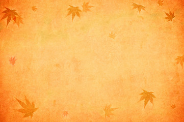 grunge background with autumn leaves