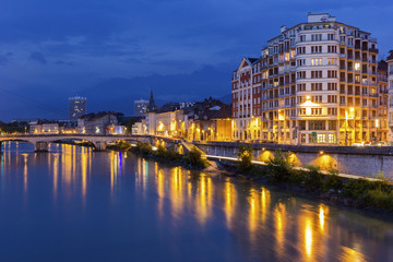 View on Grenoble in the evening