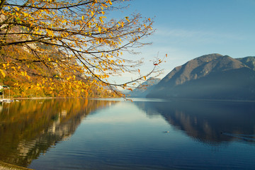 Idro lake in autumn, Brescia, Italy