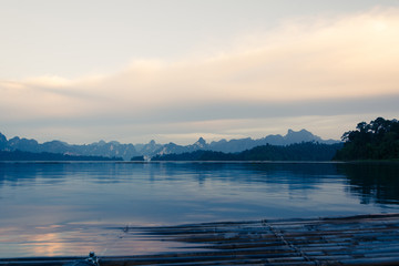 raft on lake