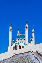 Fototapeta na wymiar Kul Sharif Mosque in Kazan Kremlin. Main Jama Masjid in Kazan a