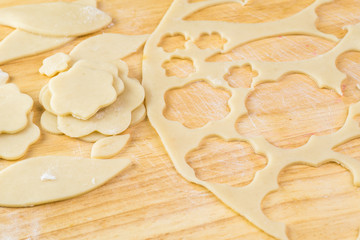 Cut crust for cranberry pie decoration.