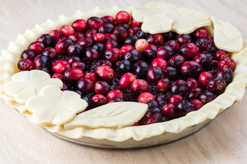 Uncooked cranberry pie.