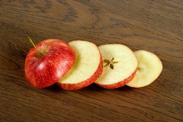 Naklejka na ściany i meble sliced red apples