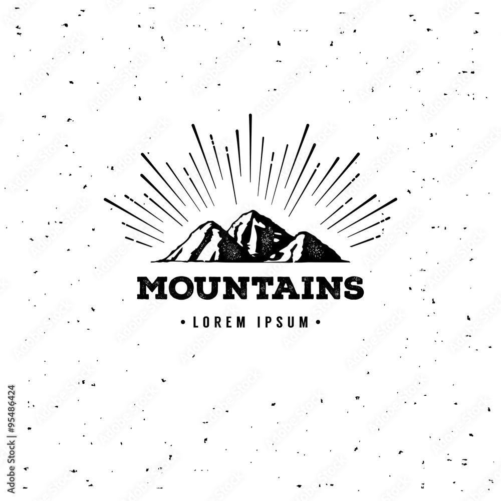 Wall mural mountain adventure emblem