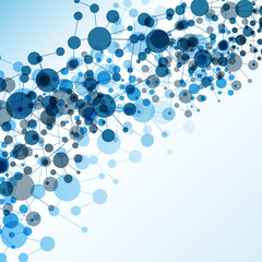 Connections Abstract Background - Blue Molecular, Global, Business Network Design