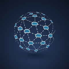 Networks, Cloud Computing - Globe Design